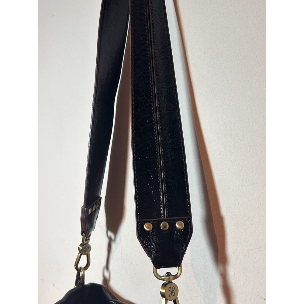HOBO International Black Polished Leather Bucket Bag Purse Handbag - Picture 6 of 16